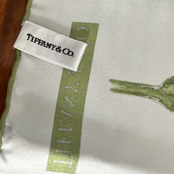 Vintage Tiffany & Co “A Study Of Plants” Light Blue Silk Scarf - Picture 5 of 7